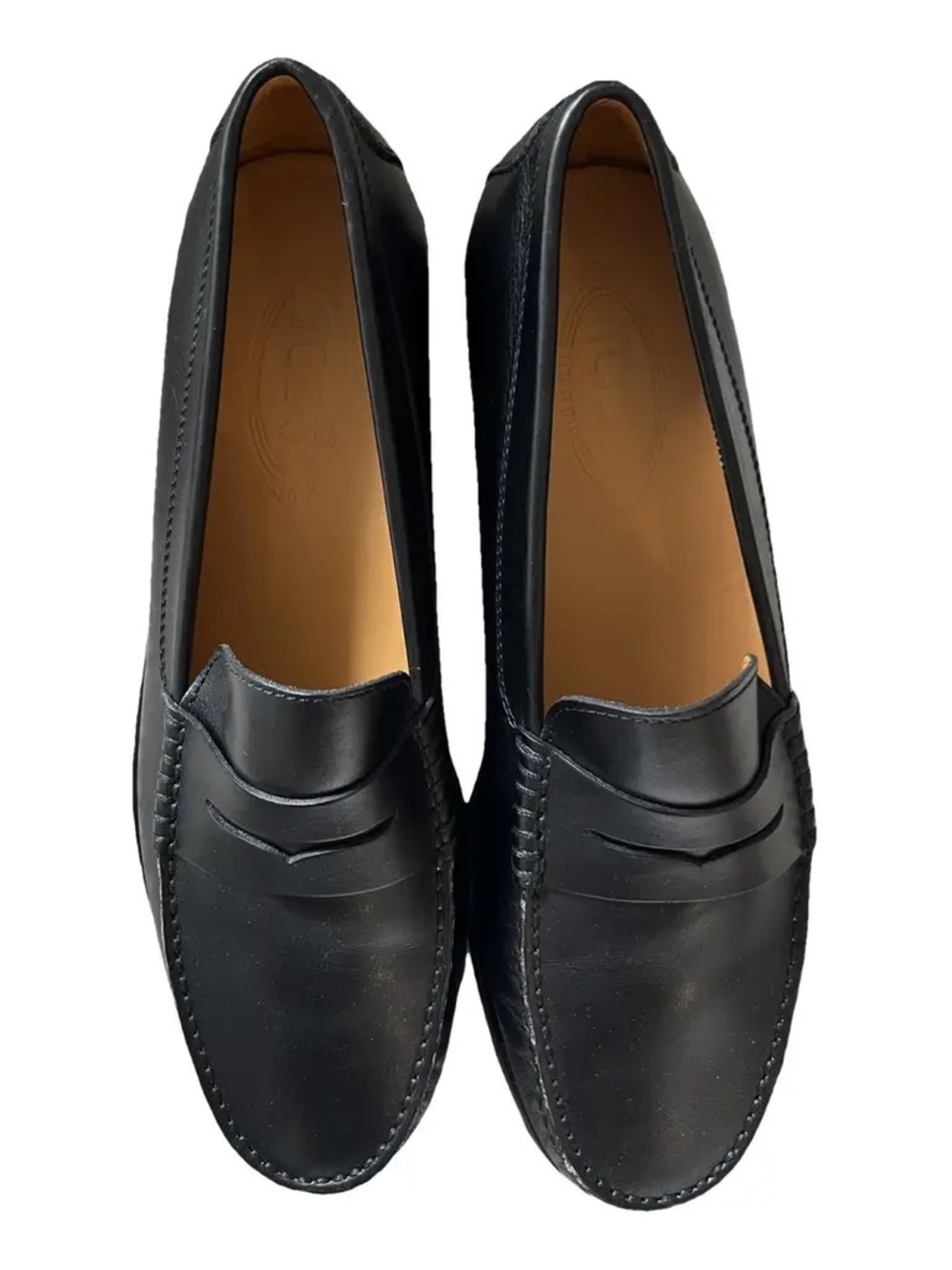 Todd Classic Black Leather Penny Loafers for Women
